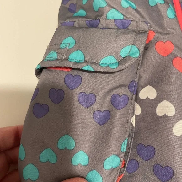 London Fog Brand Girl's Toddler Size 18 Months Snow Pants Bib Style Hearts - Picture 6 of 7